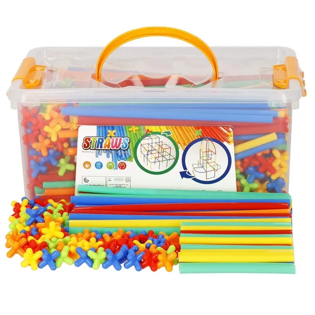 Słomki konstrukcyjne 800 el. kolorowe rurki patyczki zestaw