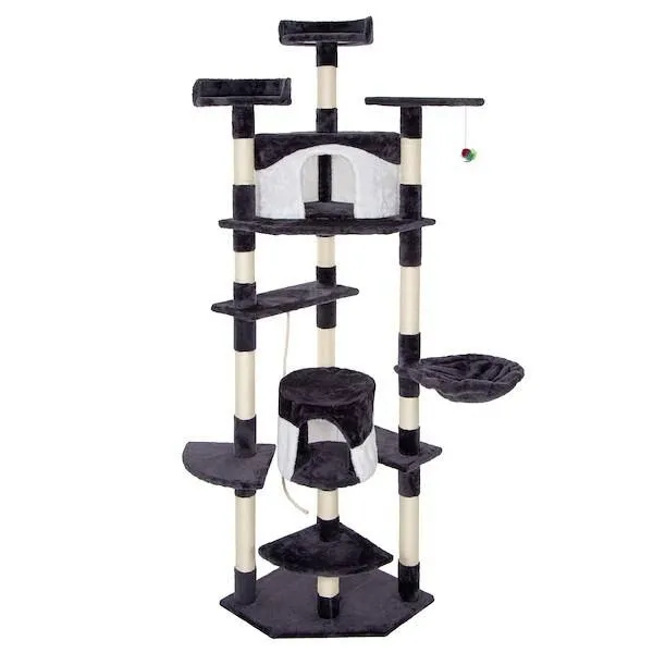 Drapak dla kota sizal 11-poziomowy słupek z zabawką 203 cm