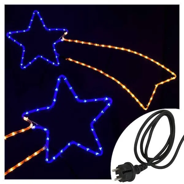Ozdoba świąteczna 72 Led lampki gwiazda betlejemska biały ciepły i niebieski