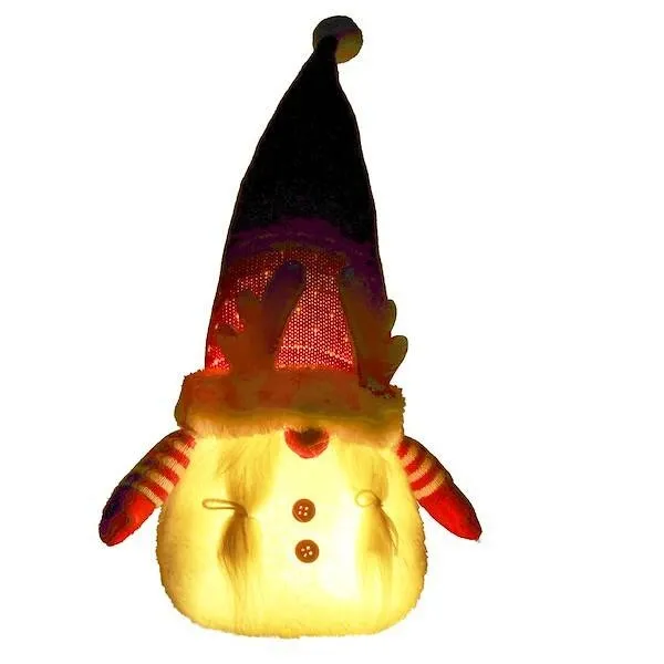 Skrzat świąteczny Led 36 cm ozdoba bożonarodzeniowa na baterie, krasnal gnom