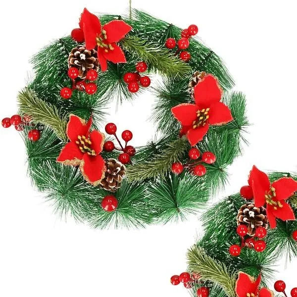 Wieniec świąteczny ozdoba na drzwi wianek 30 cm