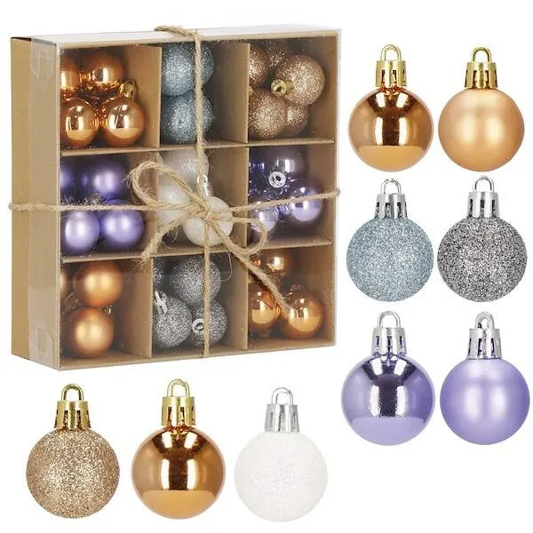 Bombki choinkowe 54 szt. ozdoby świąteczne zestaw 3cm