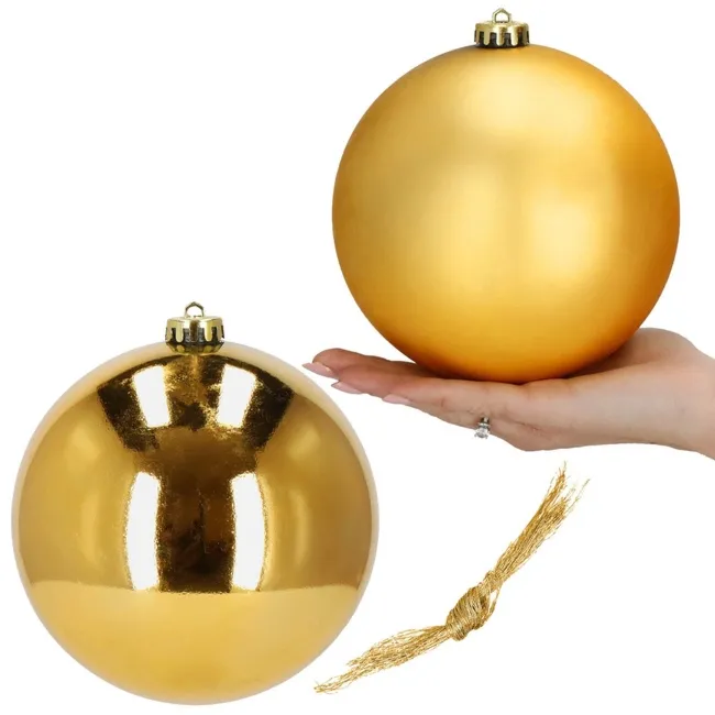 Bombki choinkowe 2 szt. ozdoby świąteczne zawieszki 16 cm złote
