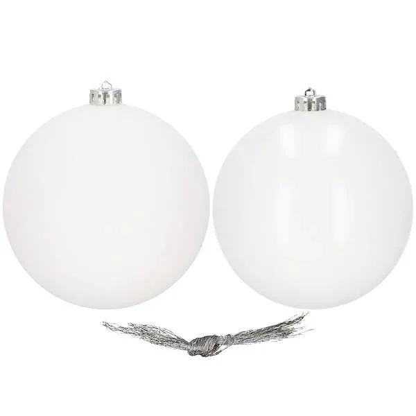 Bombki choinkowe 2 szt. ozdoby świąteczne zawieszki 15 cm białe