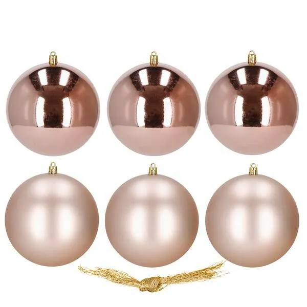 Bombki choinkowe 6 szt. ozdoby świąteczne zestaw 10cm rose gold