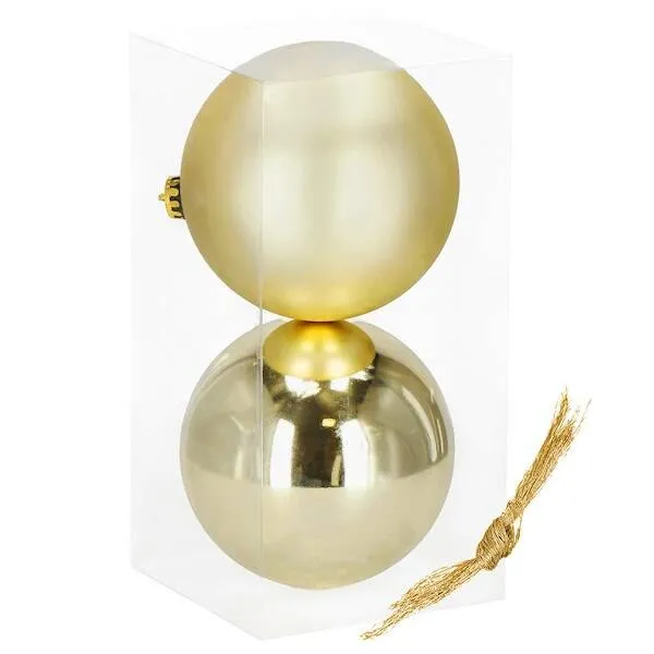 Bombki choinkowe 2 szt. ozdoby świąteczne zawieszki 15 cm szampański