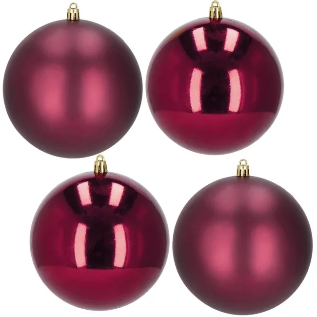 Bombki choinkowe 4 szt. ozdoby świąteczne zawieszki bordowe