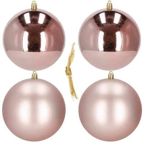 Bombki choinkowe 4 szt. ozdoby świąteczne zawieszki 12 cm rose gold