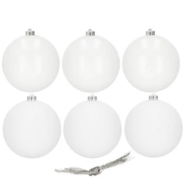 Bombki choinkowe 6 szt. ozdoby świąteczne zestaw 10 cm białe
