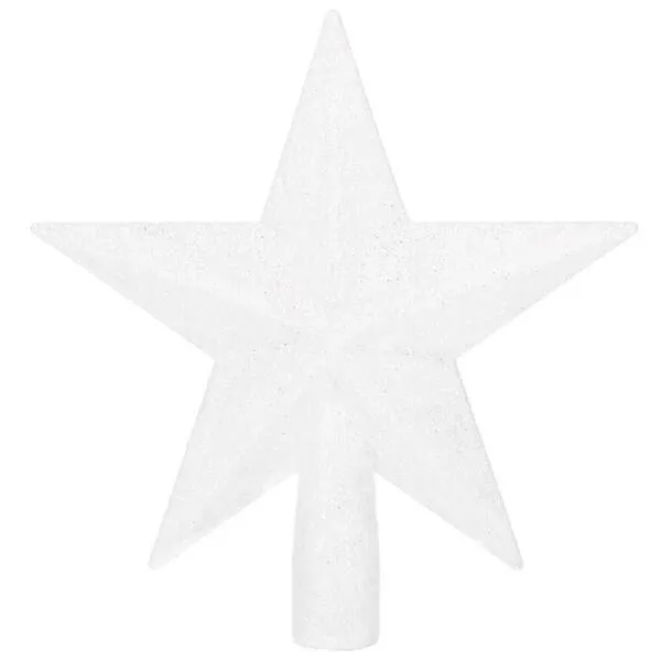 Czubek na choinkę 15 cm szpic, gwiazda biała