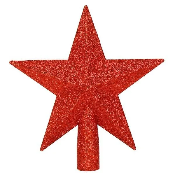 Czubek na choinkę 15 cm szpic, gwiazda czerwona