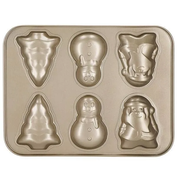 Stalowa foremka do ciastek świątecznych, 35x26 cm, na 6 pierników