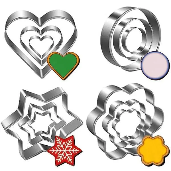 Metalowe foremki do ciastek świątecznych 12 szt. wykrawacze do pierników