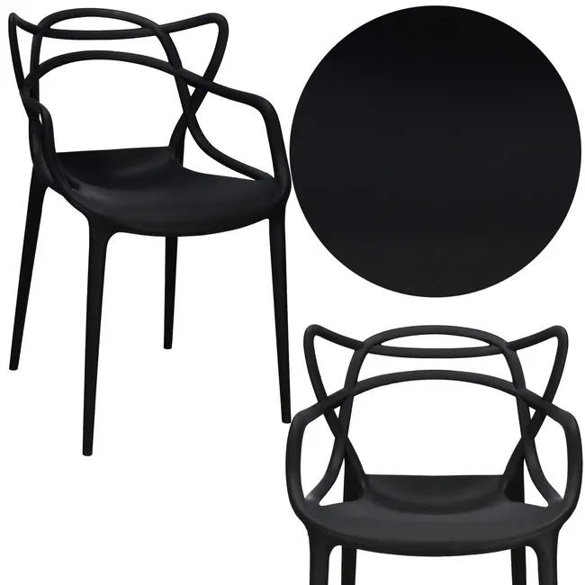 Krzesło do kuchni salonu jadalni biura nowoczesne Matrix skandynawskie loft czarne