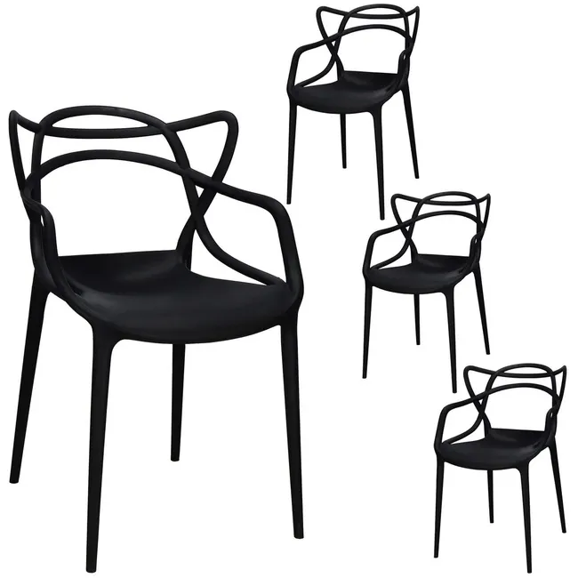 Krzesła do kuchni 4 szt. Matrix skandynawskie loft do jadalni, biura czarne