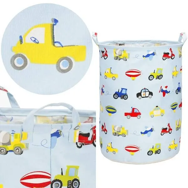 Kosz do przechowywania zabawek i ubrań 63 L pojemnik z uszami błękitny