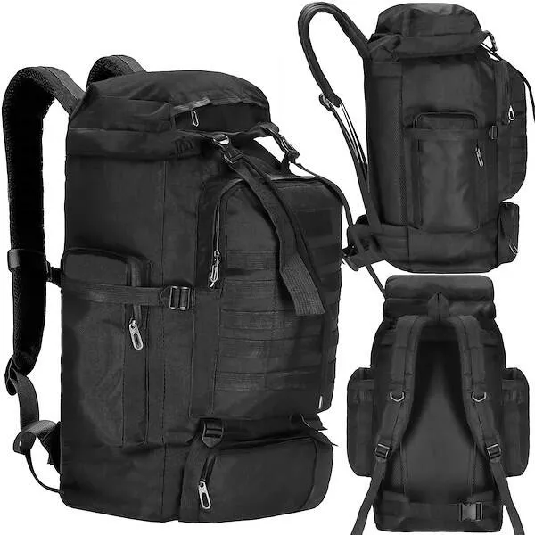 Plecak sportowy, turystyczny 60 L czarny