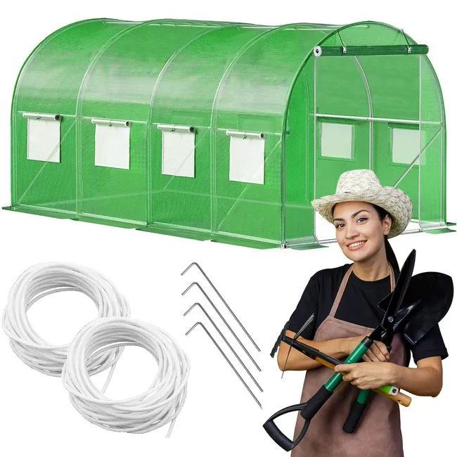 Szklarnia ogrodowa foliowa UV4 140g/m2 4,5x2x2 m zielona