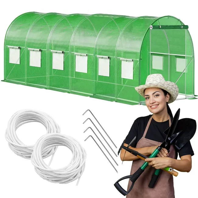 Szklarnia ogrodowa foliowa UV4 140g/m2 6x3x2 m zielona