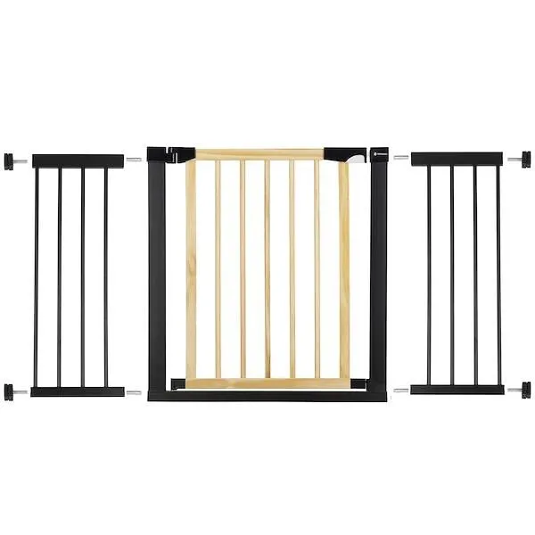 Bramka zabezpieczająca schody 75-138 cm bramka rozporowa brązowo-czarna