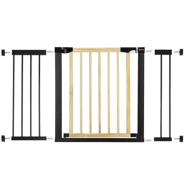 Bramka zabezpieczająca schody 75-124 cm bramka rozporowa brązowo-czarna