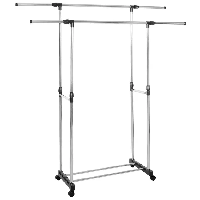 Wieszak na ubrania 85-160 cm na kółkach, mobilny stojak teleskopowy aluminiowy