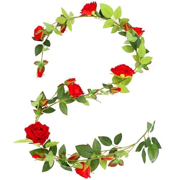 Girlanda sztuczne kwiaty dekoracja na ścianę winorośl, róże 180 cm