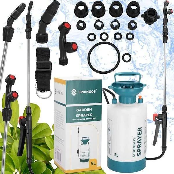 Opryskiwacz ciśnieniowy do roślin, spryskiwacz ogrodowy ręczny 5l