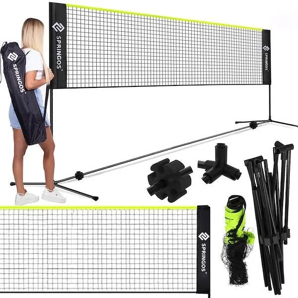 Siatka do gry w badmintona 400 cm z stelażem i pokrowcem