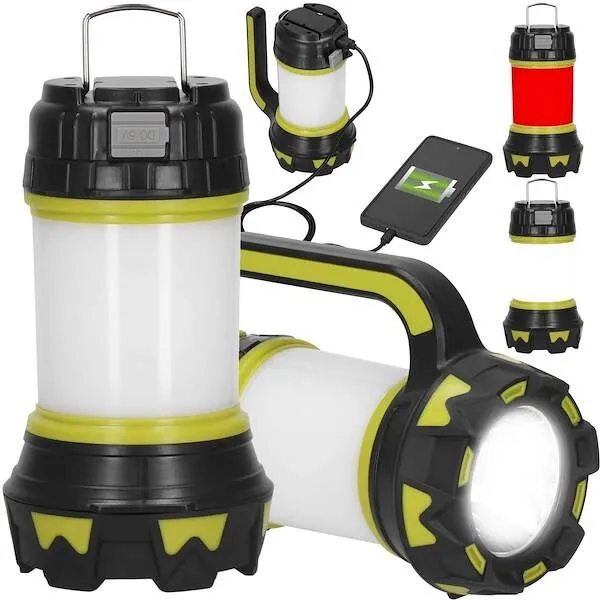 Latarka wielofunkcyjna, turystyczna, biwakowa LED 6 trybów świecienia, z funkcją powerbank