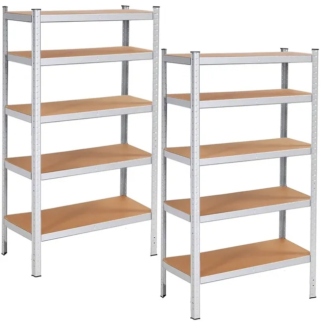Zestaw regałów metalowych 2 szt. 150x75x30cm 625kg z 5 półkami do garażu, piwnicy