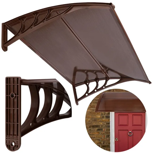 Zadaszenie, daszek do drzwi wejściowych, balkonowych, tarasowych 120x80 brązowy