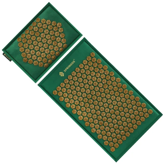 Mata z kolcami do akupresury, z poduszką, do masażu, na ból, z lnu i włókna kokosowego