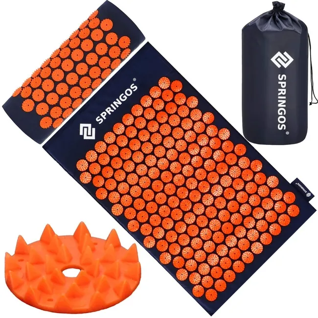 Mata do akupresury z kolcami 65x41 cm z poduszką, masażer relaksacyjny