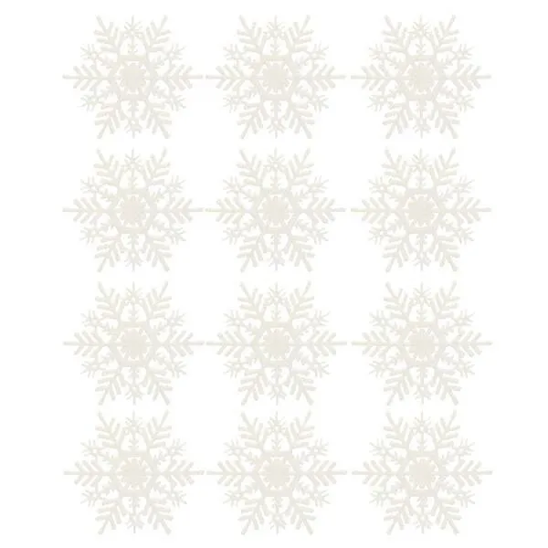 Zawieszki na choinkę śnieżynki 12 szt. ozdoba świąteczna 10 cm biały brokat