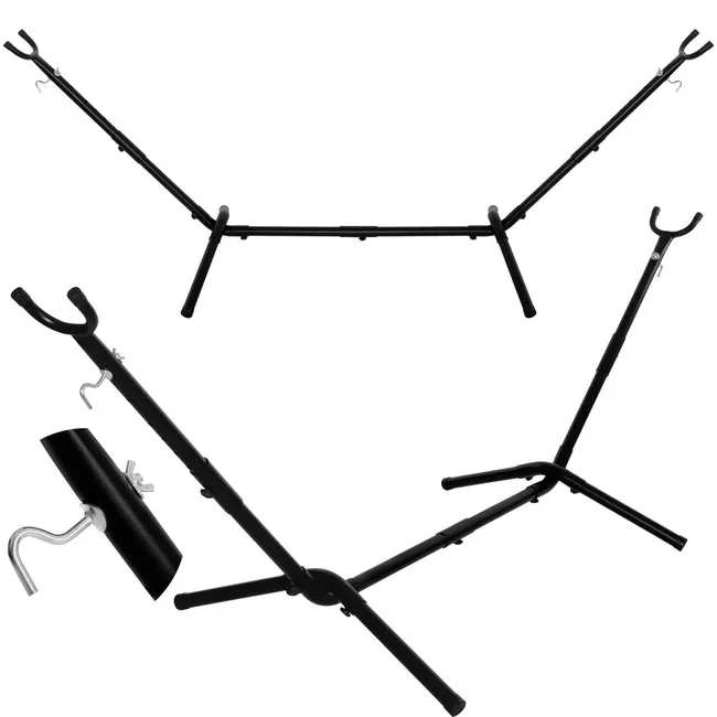 Stojak na hamak, metalowy stelaż na hamak ogrodowy 120kg czarny