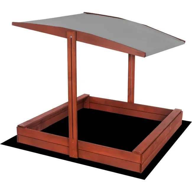 Piaskownica zamykana z ławkami i daszkiem 140x140 cm drewno iglaste impregnowana