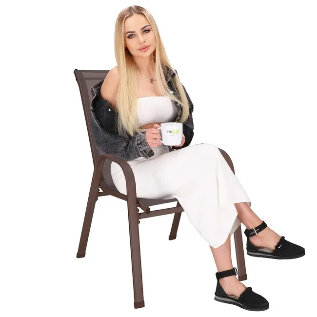 Krzesło ogrodowe, metalowe na balkon, taras brązowe