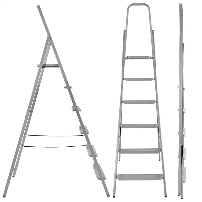 Drabina stalowa składana, 6-stopniowa wys. 192 cm antypoślizgowa do 150kg