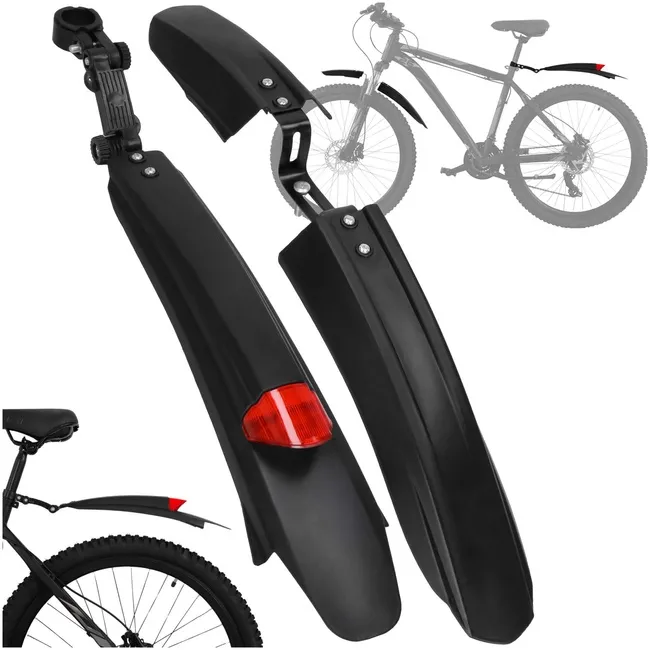 Błotniki rowerowe 2 szt. na przód, tył z odblaskiem, uniwersalne komplet