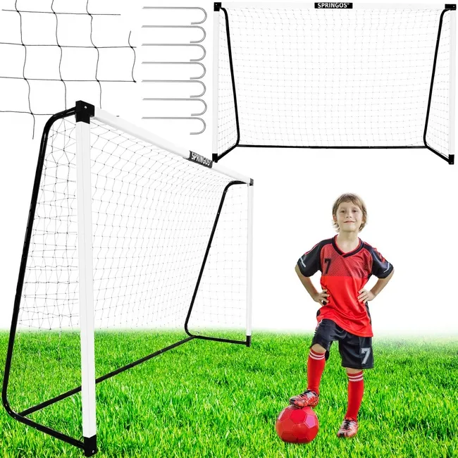 Bramka piłkarska treningowa 300x200x90 cm metalowa z siatką do piłki nożnej