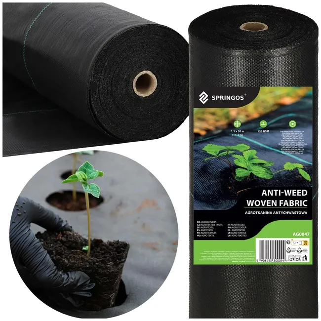 Agrotkanina antychwastowa 1,1x50m 135 g/m2 agrotkanina czarna mata