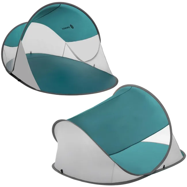 Namiot plażowy, parawan samorozkładający pop-up turkusowo-szary