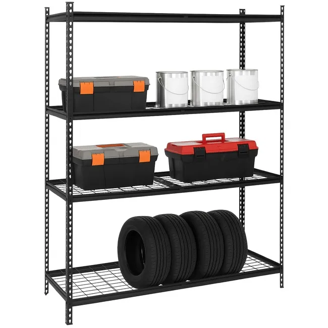 Regał stalowy z 4 półkami 183x150x54 cm 1600 kg do garażu, piwnicy