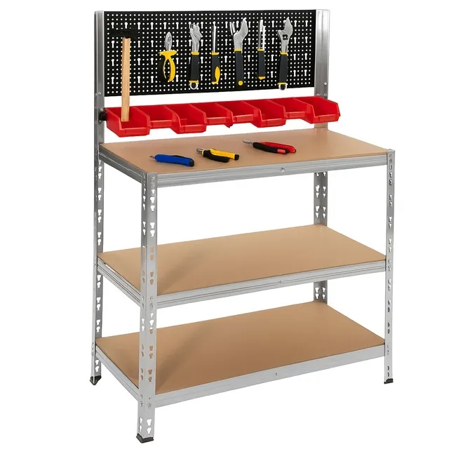 Stół warsztatowy, do garażu 136x101x40 cm tablica narzędziowa z kuwetami, blat roboczy