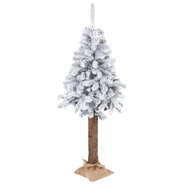 Choinka sztuczna na pniu 180 cm świerk śnieżony jak żywy, ze stojakiem