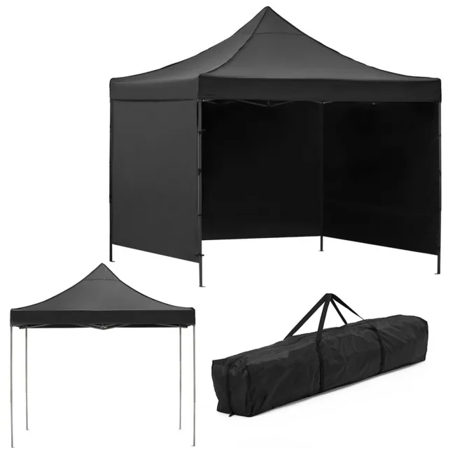 Namiot handlowy 3x3 m ogrodowy pawilon targowy ekspresowy na imprezy, catering czarny