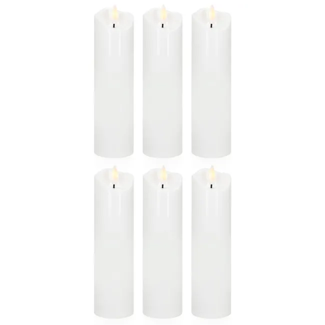 Świece elektryczne LED 6 szt. wkłady do zniczy 18,5 cm świeczki na baterie ruchomy płomień