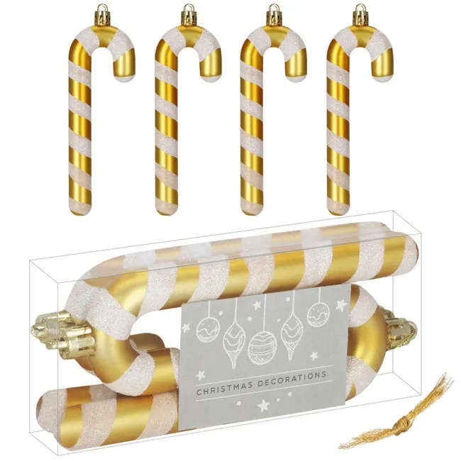 Bombki choinkowe, laska cukrowa zestaw 4 szt. ozdoby świąteczne do stroika, nietłukące
