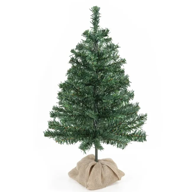 Choinka sztuczna 60 cm sosna naturalna z jutą małe drzewko świateczne na stolik, biurko